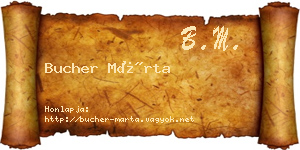Bucher Márta névjegykártya