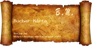 Bucher Márta névjegykártya