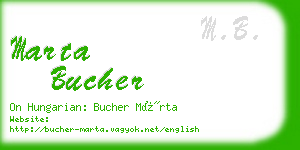marta bucher business card